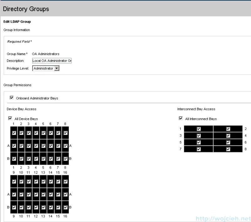 Onboard Administrator Directory Groups