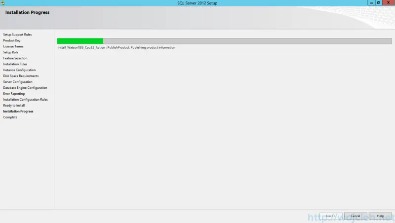 SQL Server 2012 SP1 - Installation Progress