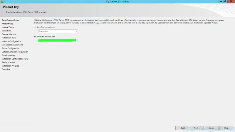 SQL Server 2012 SP1 - Product Key