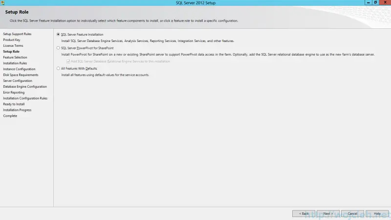 SQL Server 2012 SP1 - Setup Role