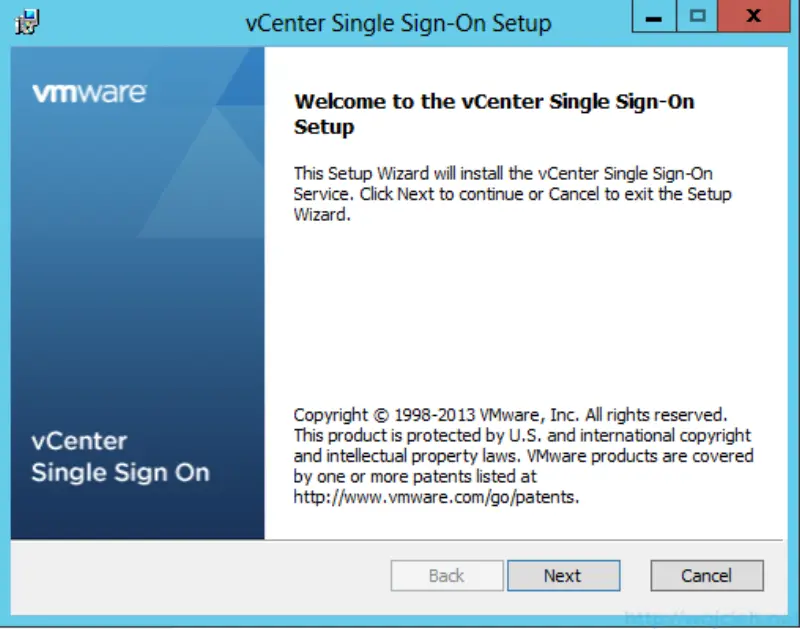 vCenter Single Sign-On Installation 2