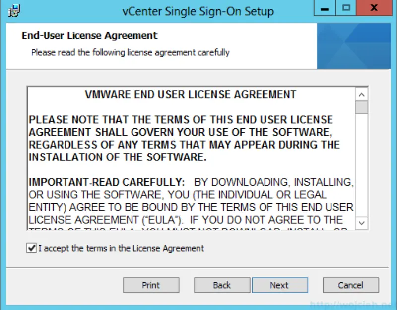 vCenter Single Sign-On Installation 3