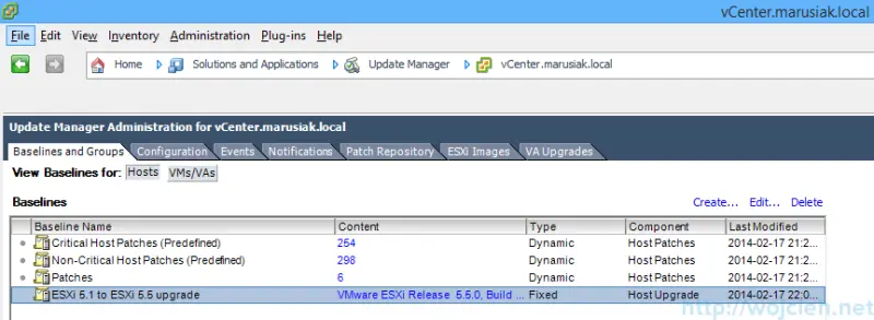 ESXi update - vSphere Update Manager 5
