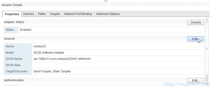 iSCSI Software Adapter configuration 3