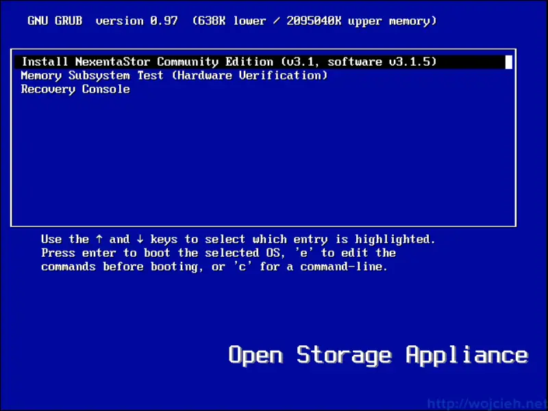 NexentaStor installation 1