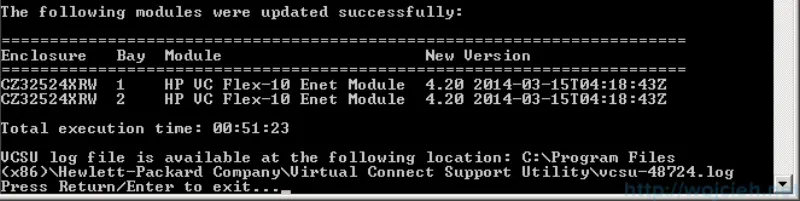 HP Virtual Connect firmware upgrade 6