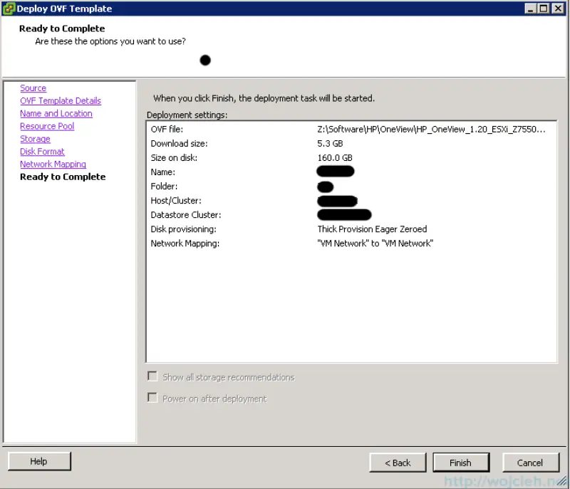 Deploying OVF template using vSphere Client - 8