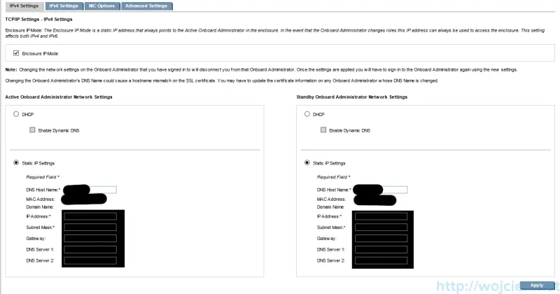 HP c7000 Enclosure configuration - Additional Settings 6