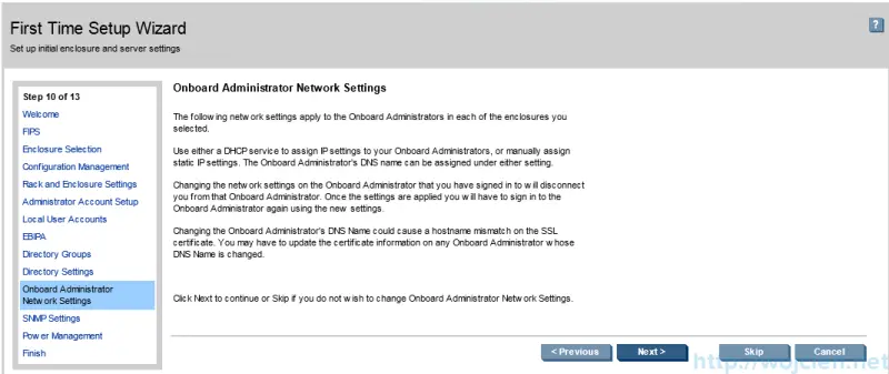 HP c7000 Enclosure configuration - First Time Setup Wizard 15