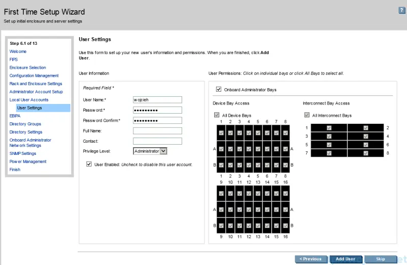 HP c7000 Enclosure configuration - First Time Setup Wizard 8