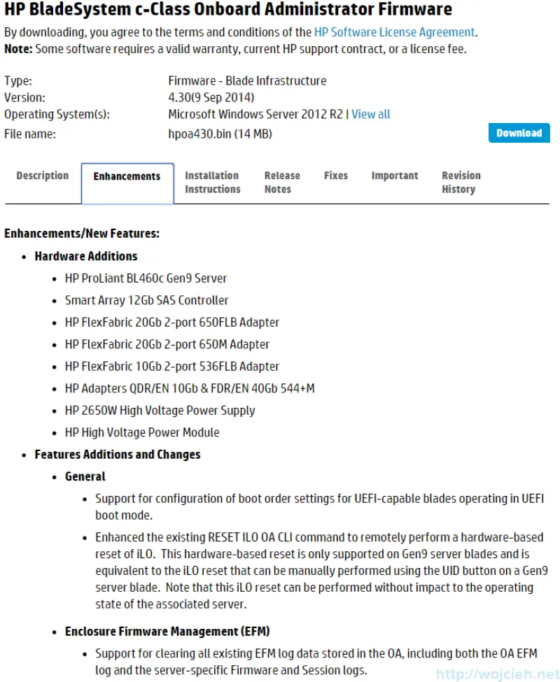 P c7000 Onboard Administrator firmware update 1