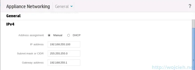 P OneView configuration - IPV4 setting