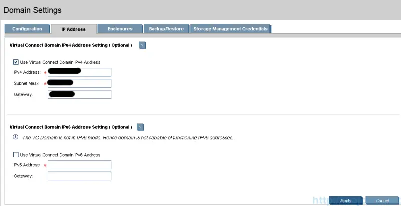 HP Virtual Connect Module Configuration - Domain Settings 1