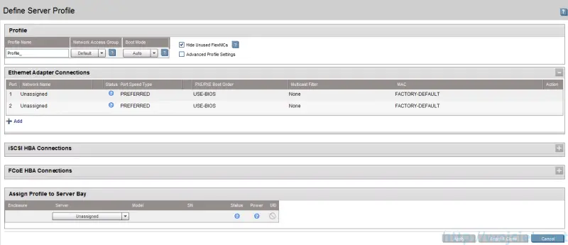 HP Virtual Connect Module Configuration - Server Profiles 2