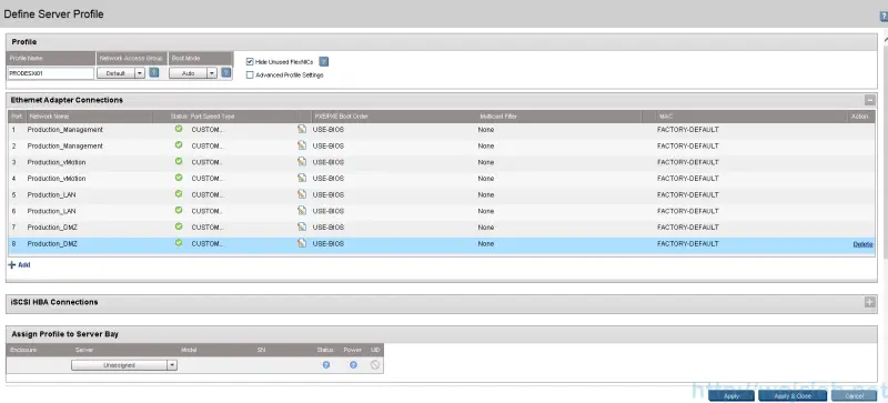 HP Virtual Connect Module Configuration - Server Profiles 3