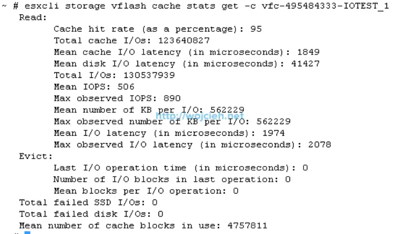 vFlash Read Cache cache stats random 180 seconds