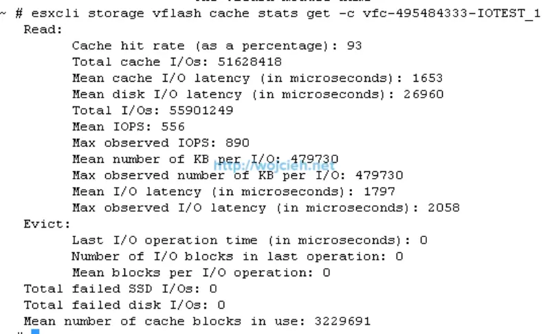 vFlash Read Cache cache stats sequential 180 seconds
