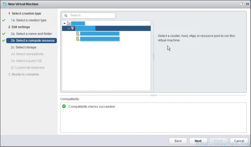 VMware ESXi 6.0 as nested virtual machine - select compute resource