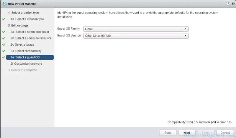 VMware ESXi 6.0 as nested virtual machine - select guest os