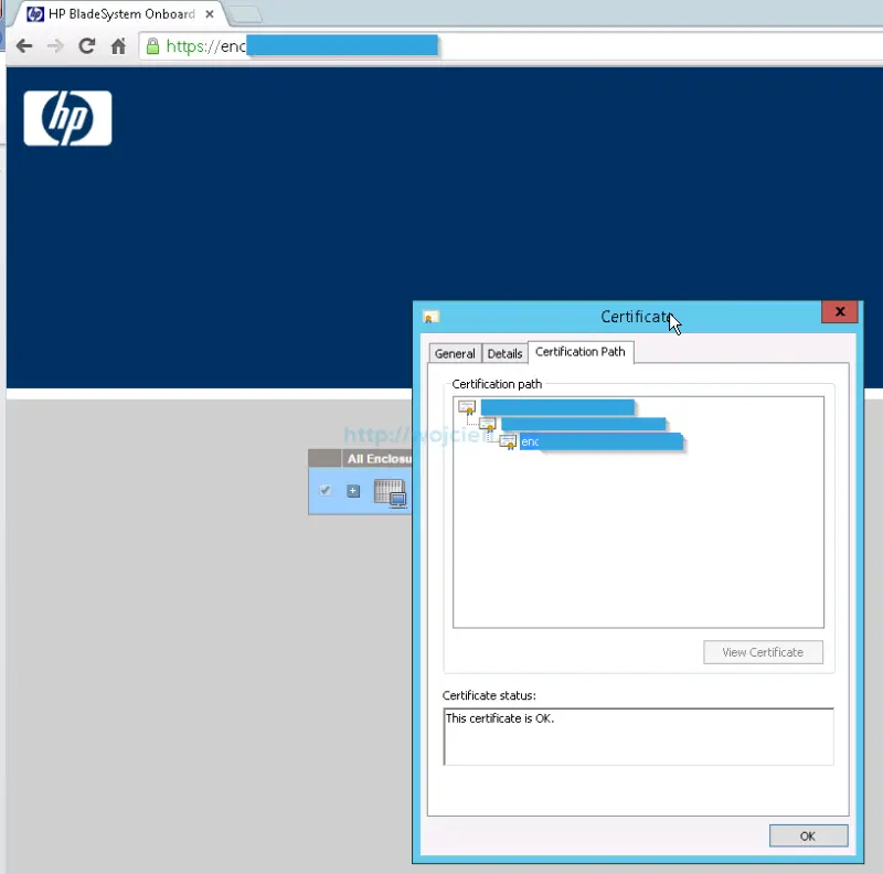 Installing signed SSL certificates in HP c7000 enclosure - 10