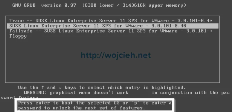 Securing VMware appliance GRUB - 5