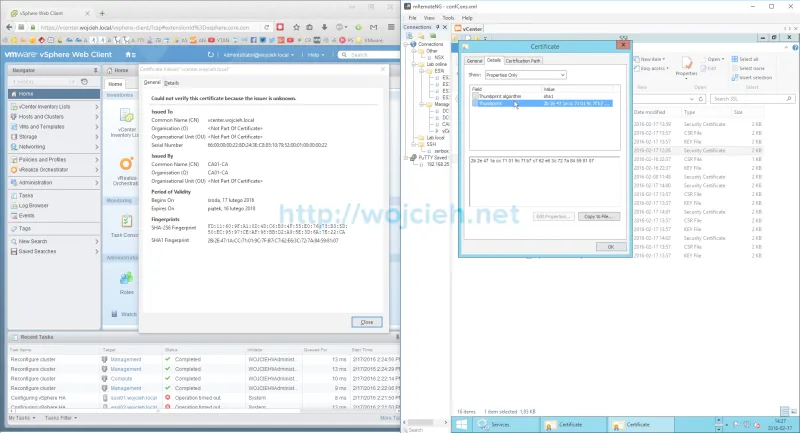 vCenter Server 6. - Replacing SSL certificates with custom VMCA - 14