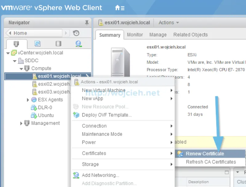 Renew ESXi SSL certificates in vSphere Web Client - 3