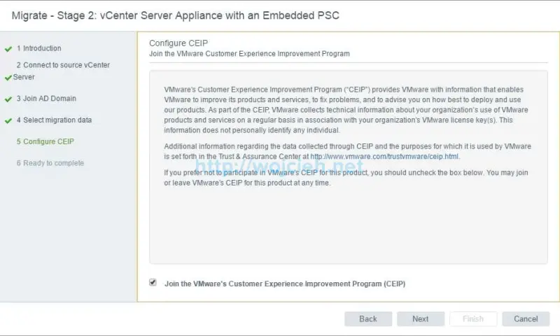 Migration of vCenter Server 6.x to vCenter Server 6.5 - 20