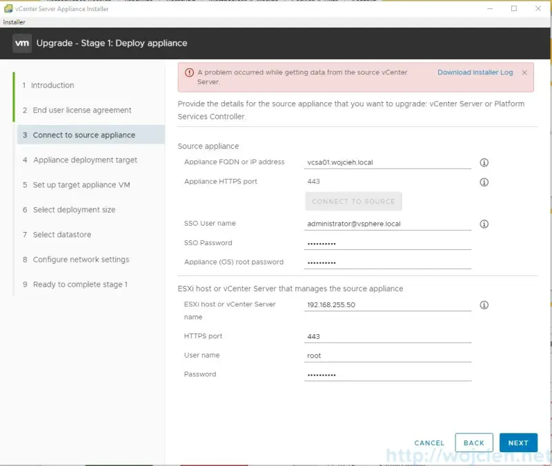 Unable to update vCSA 6.5 to 6.7 - quick fix - 1