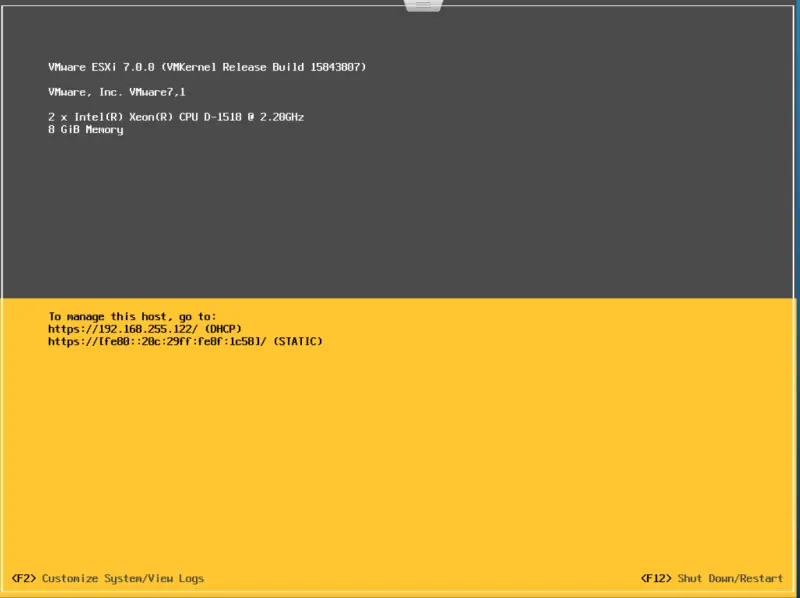 ESXi upgraded, reboot done