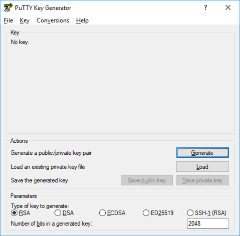 PuTTY Key Generator