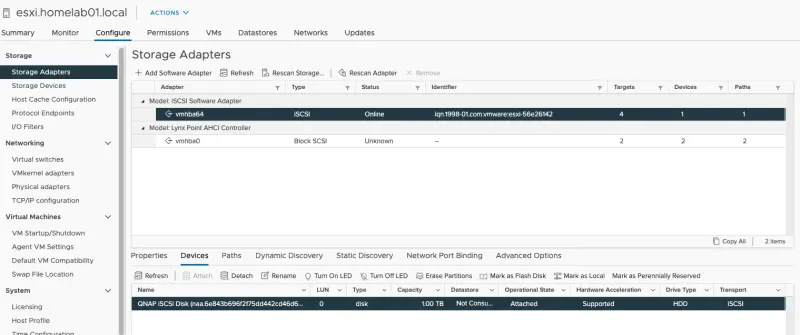 Configure Qnap iSCSI as VMware Datastore - 14