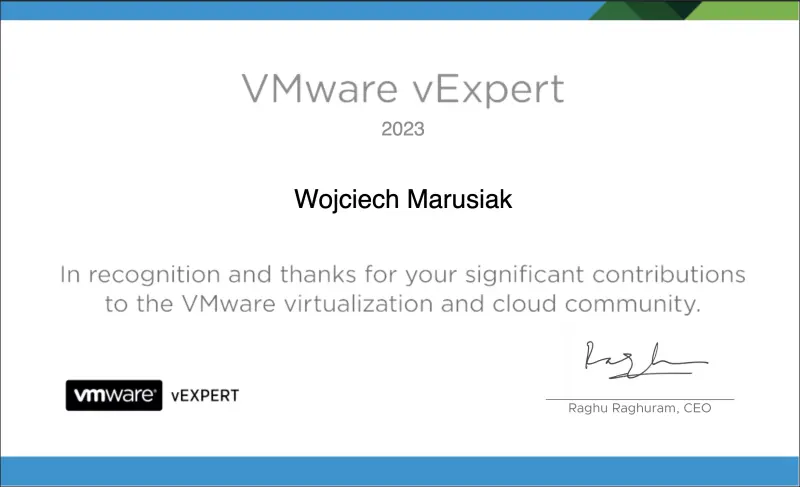 Wojciech Marusiak VMware vExpert - 2