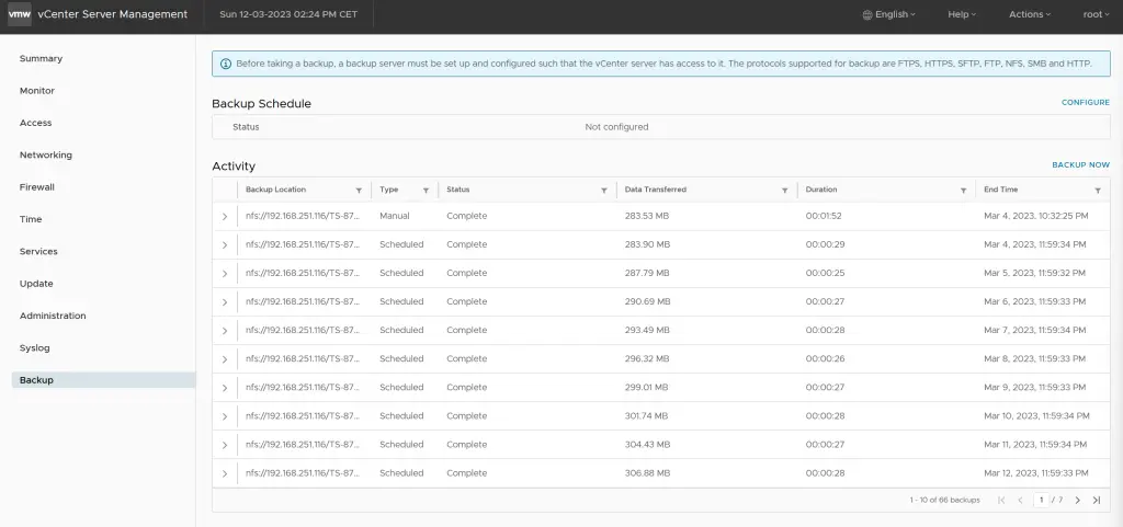 vCenter Server Appliance Backup 3