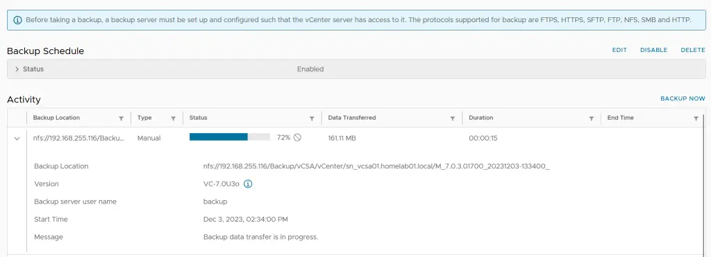 vCenter Server Appliance Backup 5